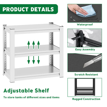 40-50 Gallon Fish Tank Stand - Metal Aquarium Stand, 31.5 "L x 18 "W x 34"H Adjustable Heavy Duty Reptile Tank Stand, Adjustable 3-Tier Fish Tank Rack Shelf for Home Office, Tank Not Included