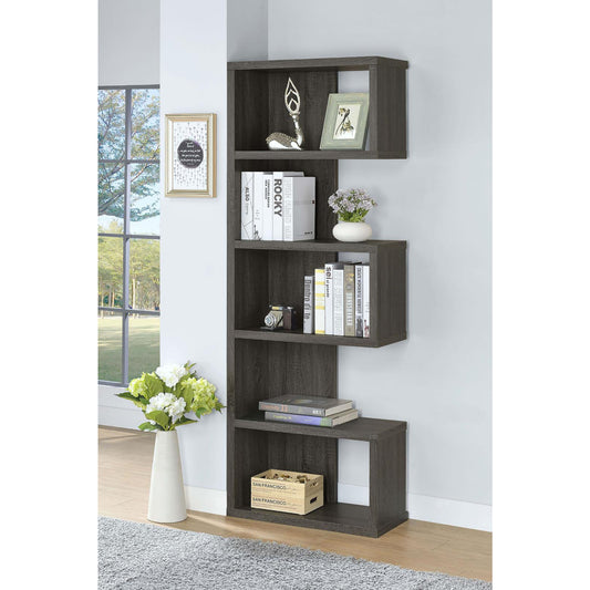 Weathered Grey 5-Shelf Bookcase