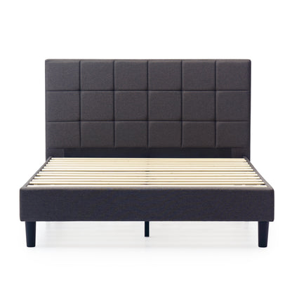 Upholstered Platform Bed Square Stitch - King