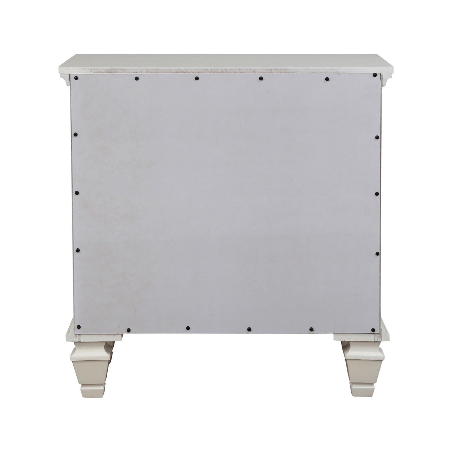 Cream White 3-drawer Nightstand with Pull Out Tray