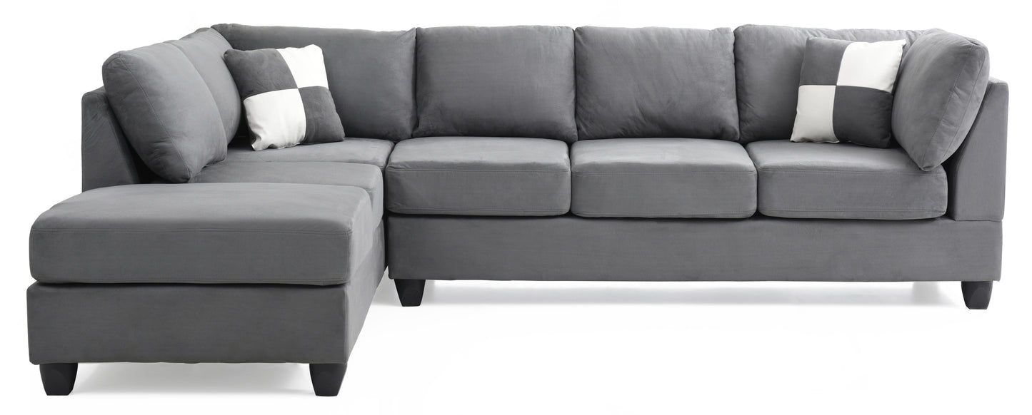 Glory Furniture Malone G633B-SC Sectional ( 3 Boxes) , GRAY
