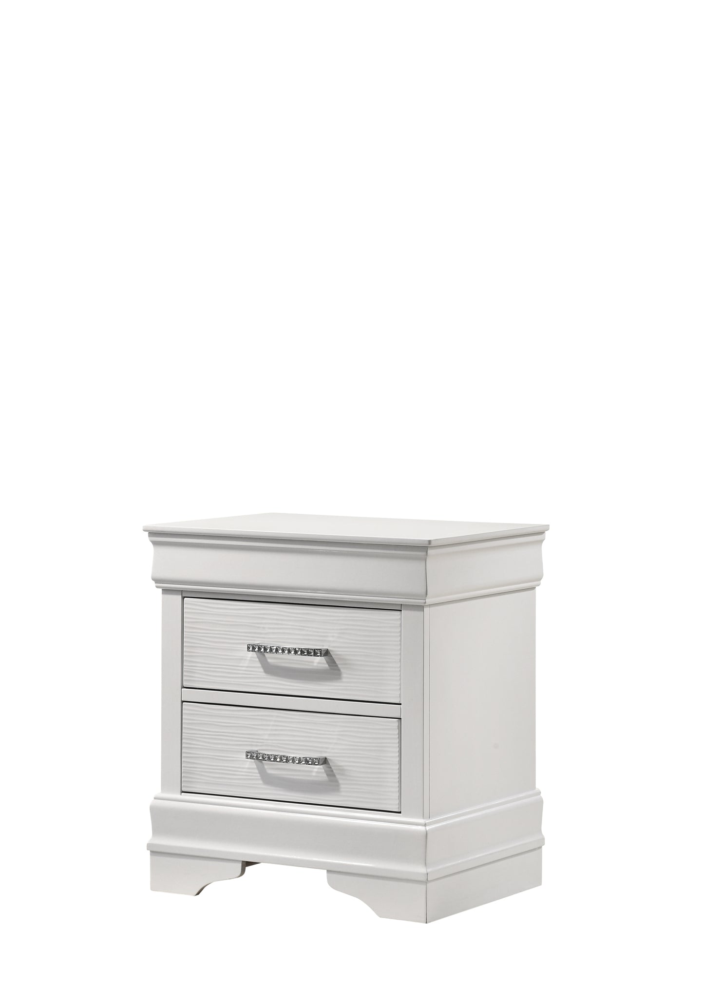 Modern Style 2-Drawer Nightstand made with Wood in White