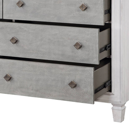 Katia Rustic Gray & Weathered White Finish Dresser