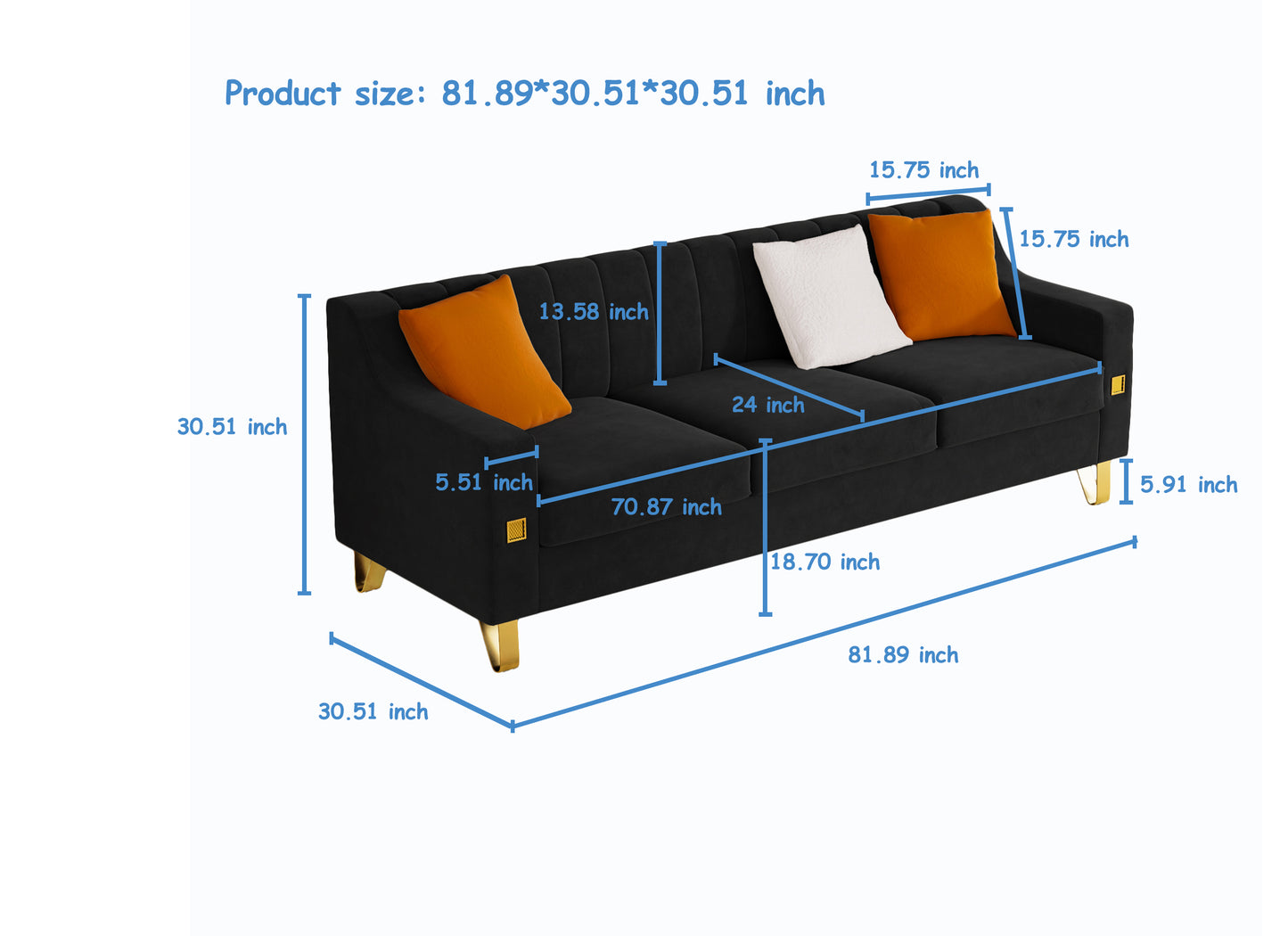 FX-P85-3S-BK (3 SEATS SOFA)