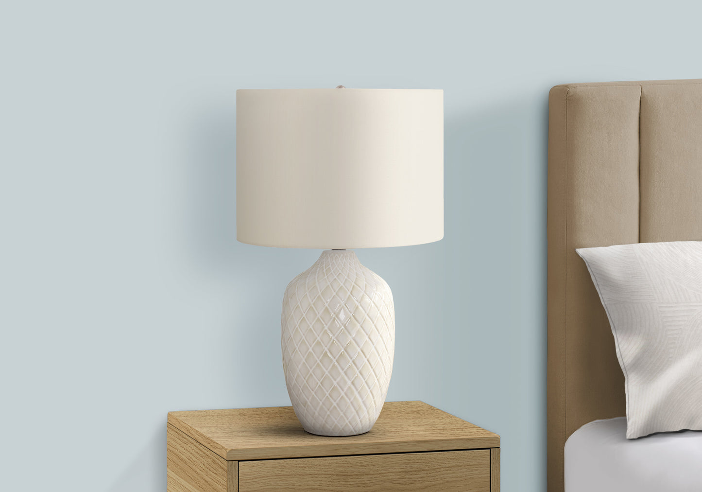 Lighting, 25"h, Table Lamp, Cream Ceramic, Ivory / Cream Shade, Transitional