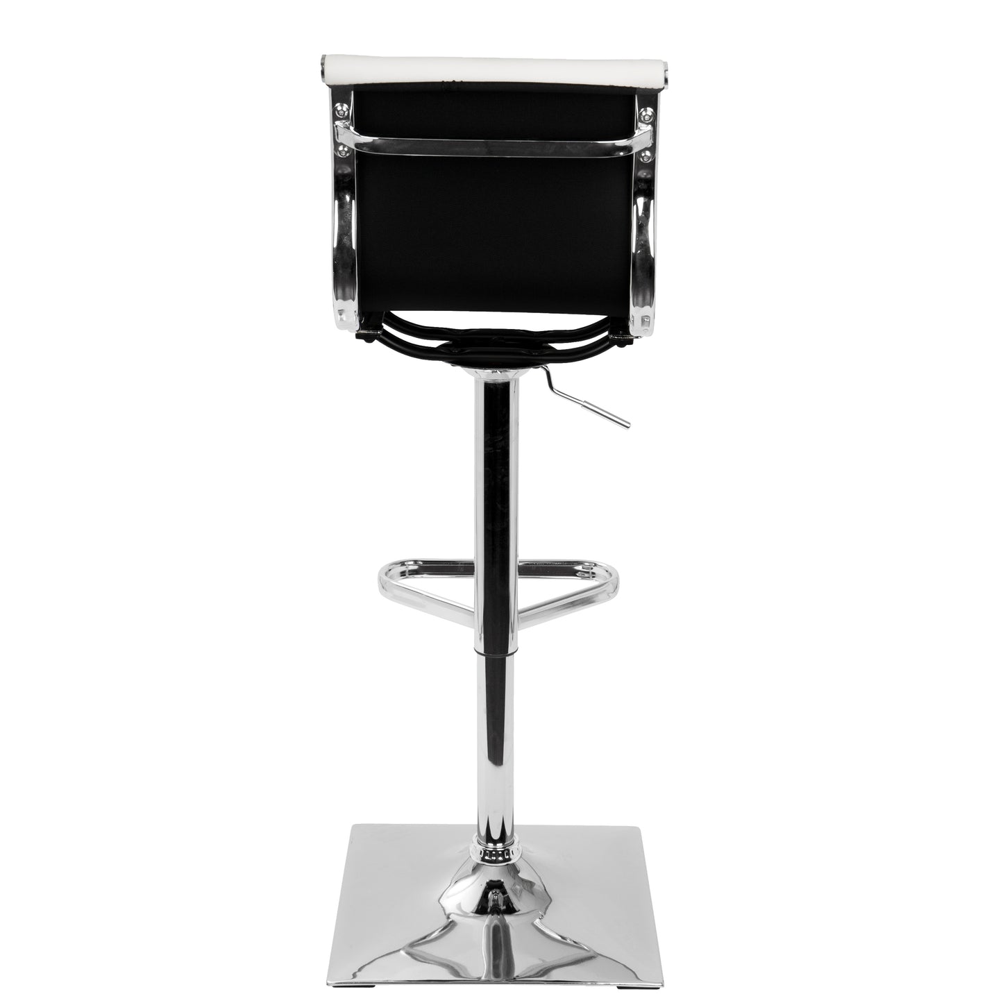 Masters Contemporary Adjustable Barstool with Swivel in White Faux Leather by LumiSource