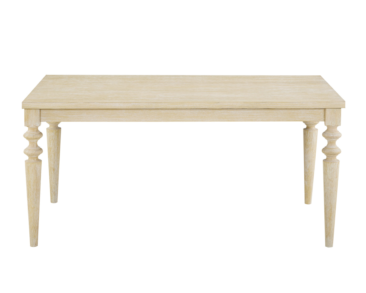 Amonia Urban Style Wired White Finish Wood Turned-Leg Dining Table