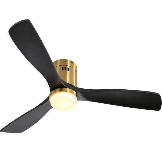 52 Inch Low Profile Ceiling Fan with Remote Control 3 Solid Wood Blades,52 Inches Suitable for Indoor and Outdoor