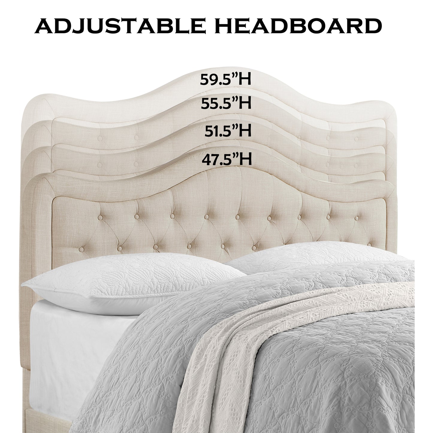 Queen Bed Headboard Beige