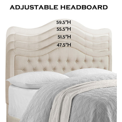 Queen Bed Headboard Beige