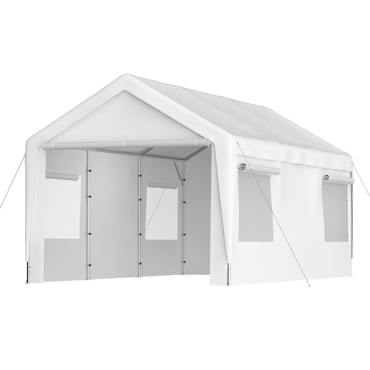 Carport Canopy 10x20 FT Heavy Duty Boat Car Canopy Garage with Removable Sidewalls and Roll-up Ventilated Windows