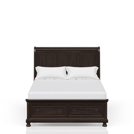 Dark Cherry Queen Storage Bed