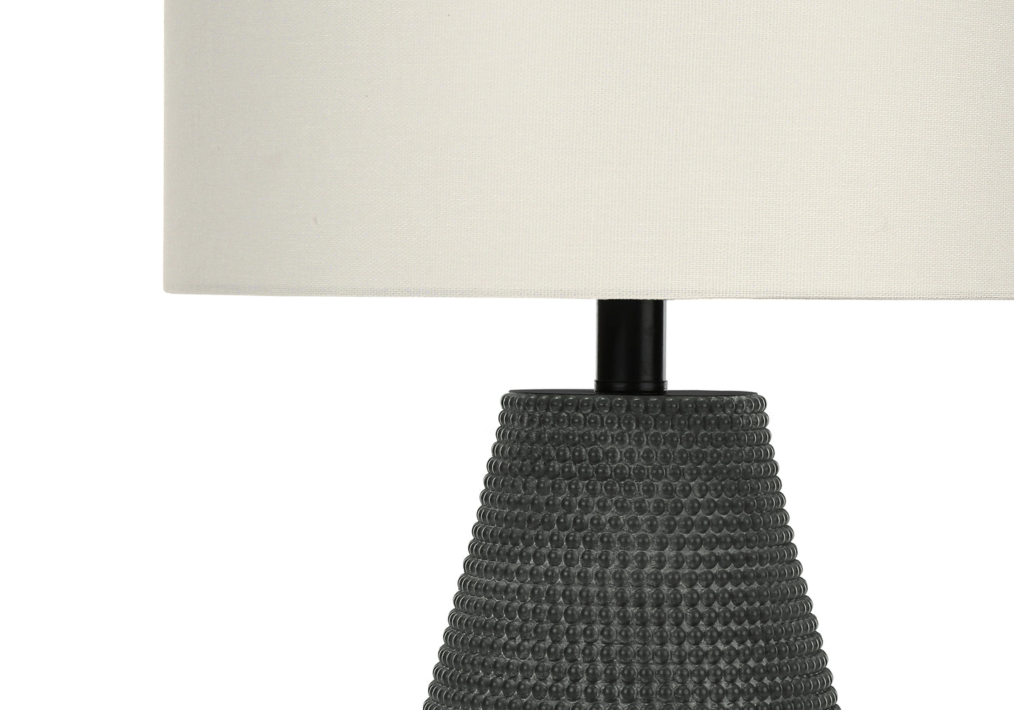 Lighting, 24"h, Table Lamp, Black Resin, Ivory / Cream Shade, Contemporary