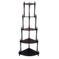 47.5" Tall 5-Tier Wooden Standing Corner Shelf, Cherry Finish