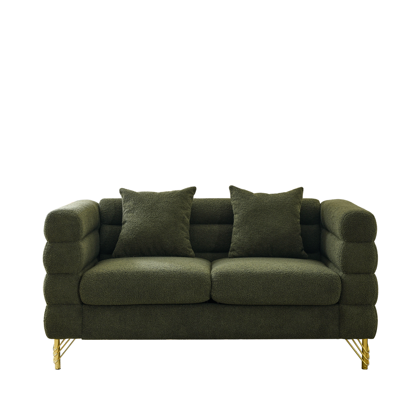 3-seater + 2-seater Combination sofa.Green teddy