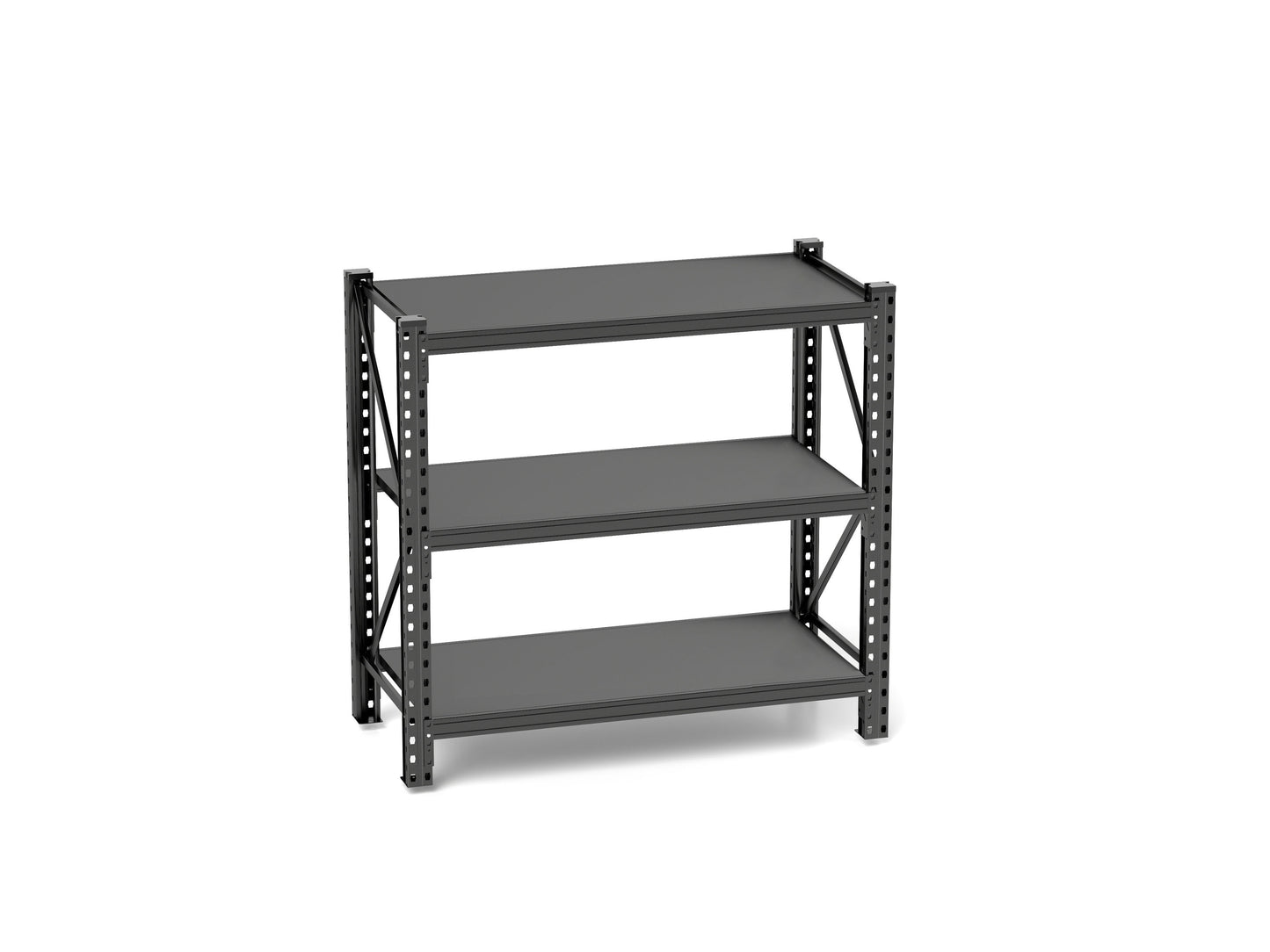 3-Tier Industrial Shelving Rack - 47in, Heavy Duty Steel Shelving Unit Adjustable, 51.2" W*23.6" D*47.3"H, Black, Requires Assembly