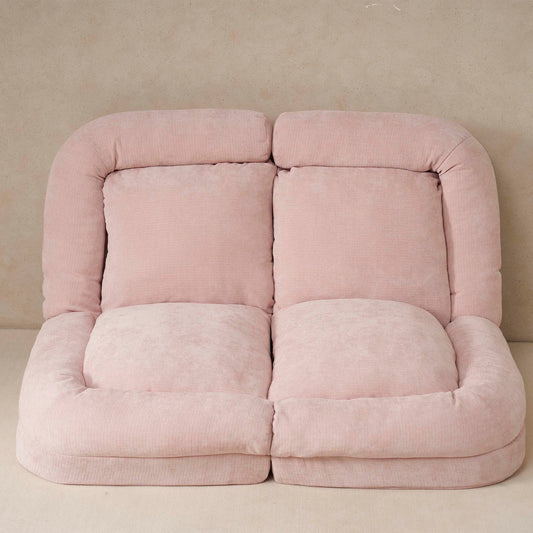 Convertible Fold-Out Double Sofa Bed,Pink
