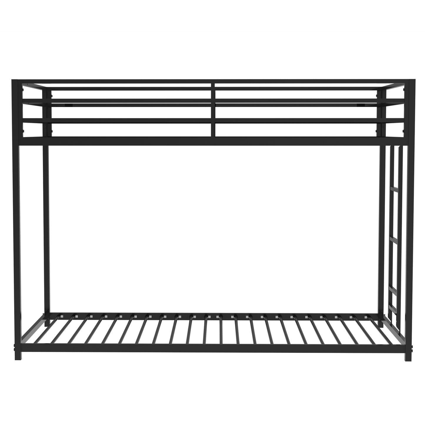 Adam Sturdy Twin over Twin Metal Bunk Black for Kids and Adult, Low Profile and Easy Climbing with Stable Ladder