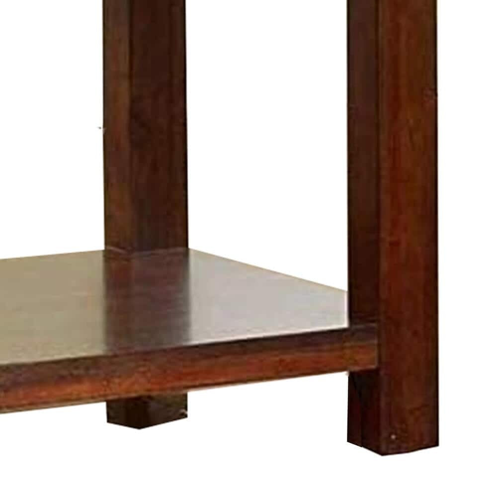 End Table Dark Cherry Open Shelf Natural Wood Grain Design 1pc Table Living Room Furniture