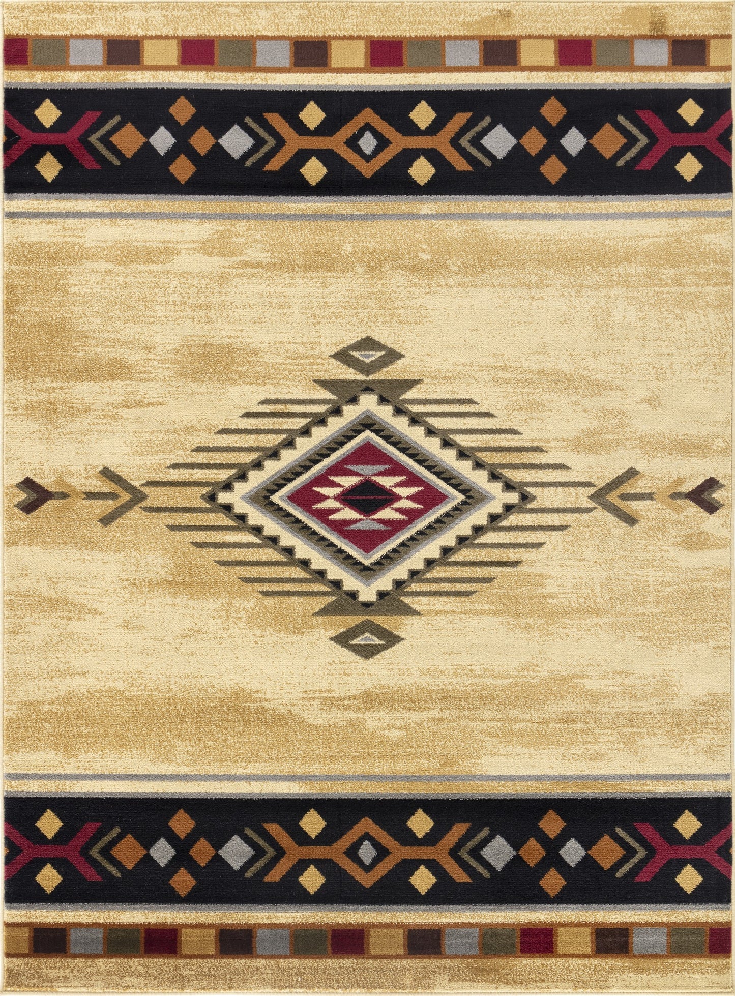 Tribes GC_YLS4003 Cream 5 ft. 3 in. x 7 ft. 3 in. Southwest Area Rug