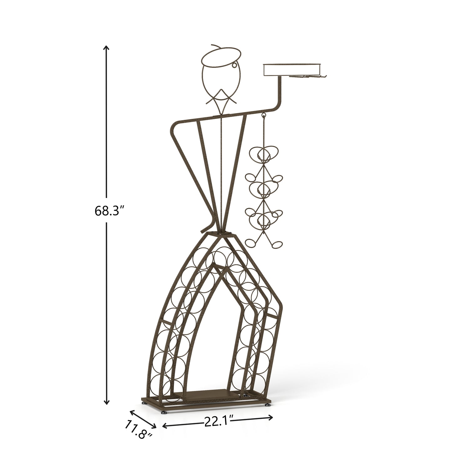 Unique Design Wine Bakers Rack, Freestanding Wine Rack with Storage Bottle, Wine Storage Home Bar for Liquor and Wine, Organizer for Kitchen, Dining Room