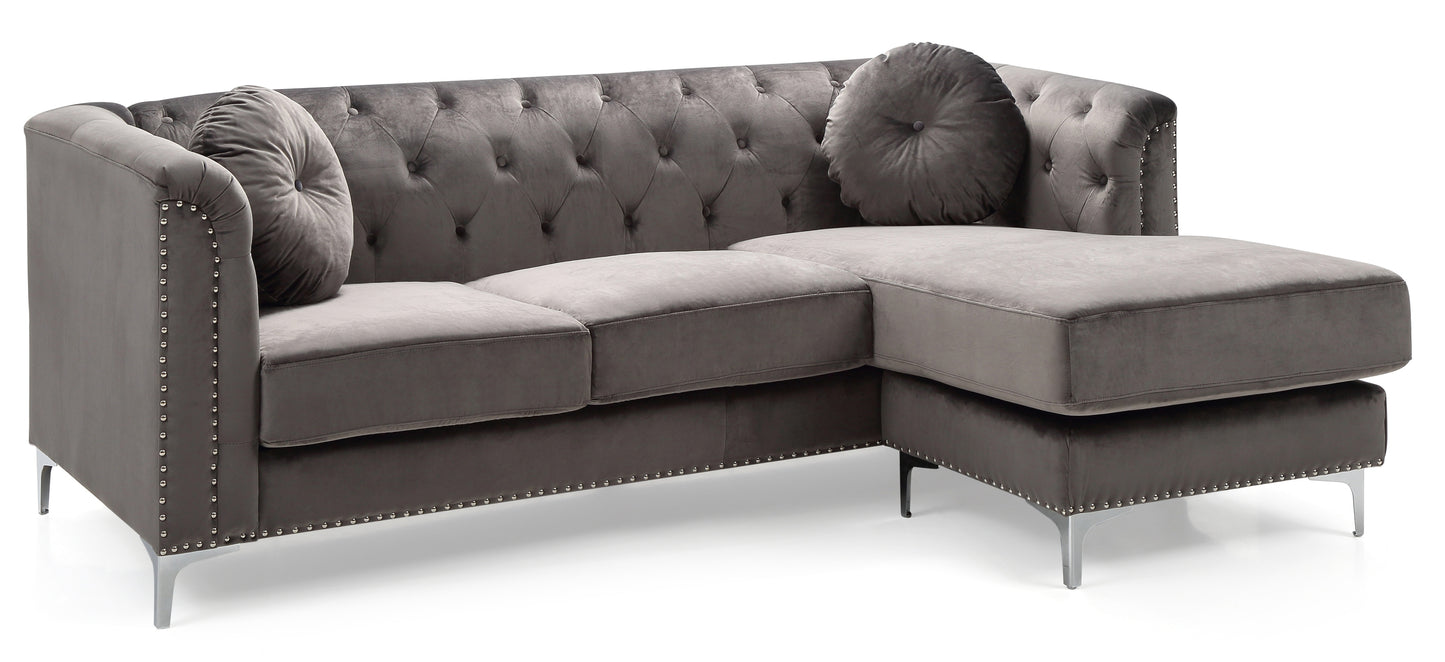 Sophisticated Dark Gray Sofa Chaise