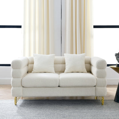 3-seater + 2-seater Combination sofa.White teddy(Ivory)