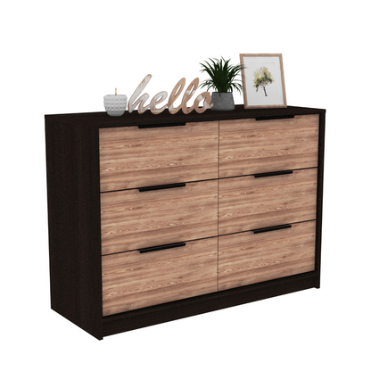 Kaia 4 Drawers Dresser, Superior Top -Black / Pine