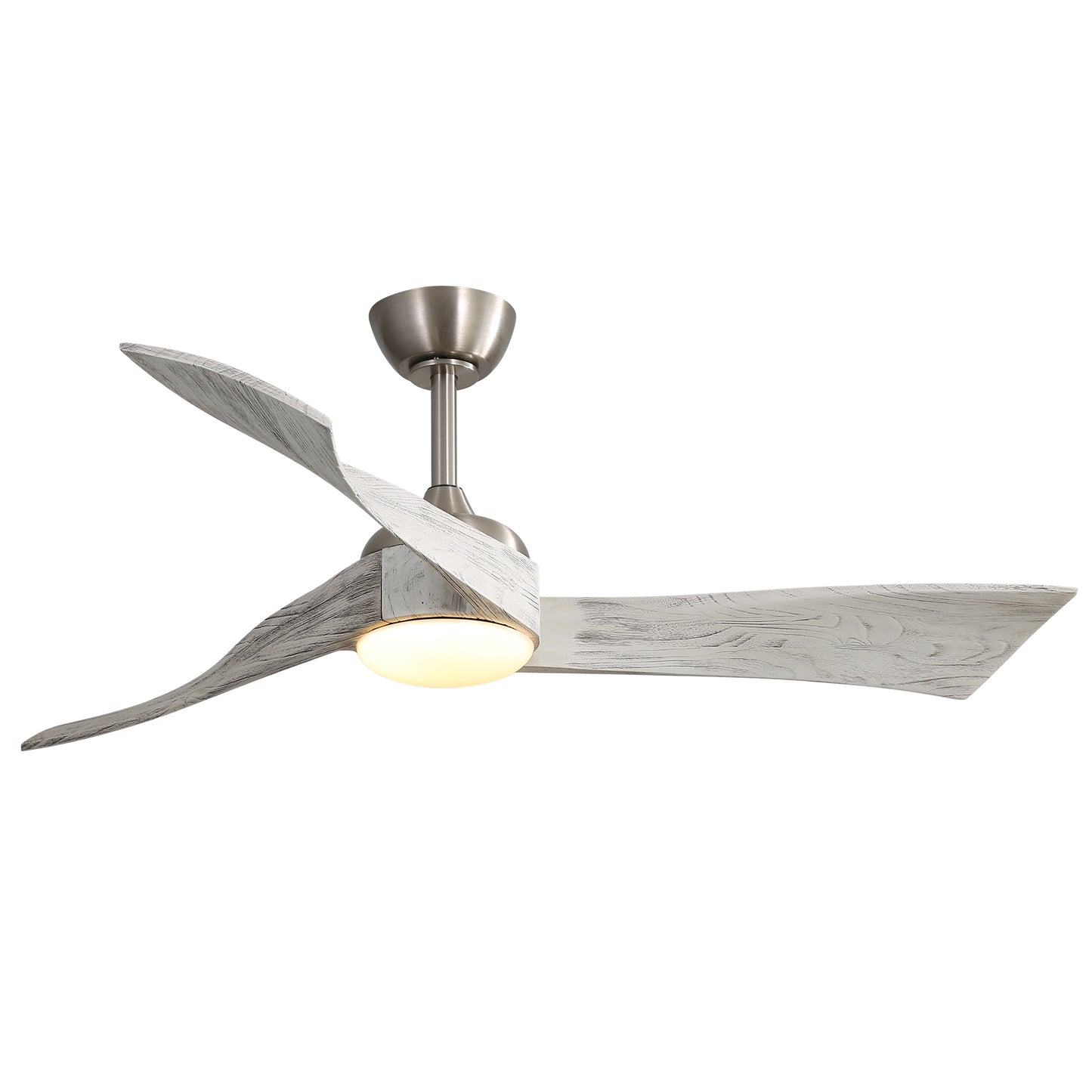 52 Inch Brushed Nickel Ceiling Fan Light With 6 Speed Remote Energy-saving DC Motor