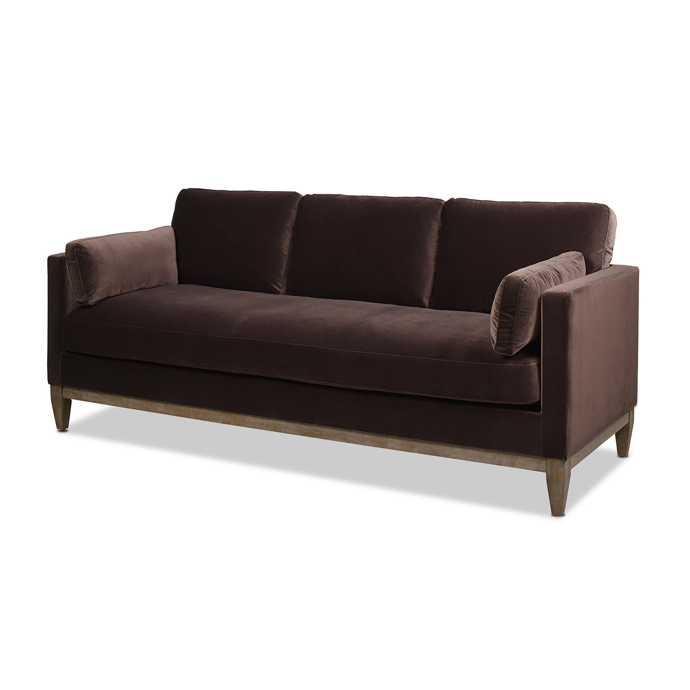 Knox 84" Modern Farmhouse Sofa, Deep Brown Performance Velvet