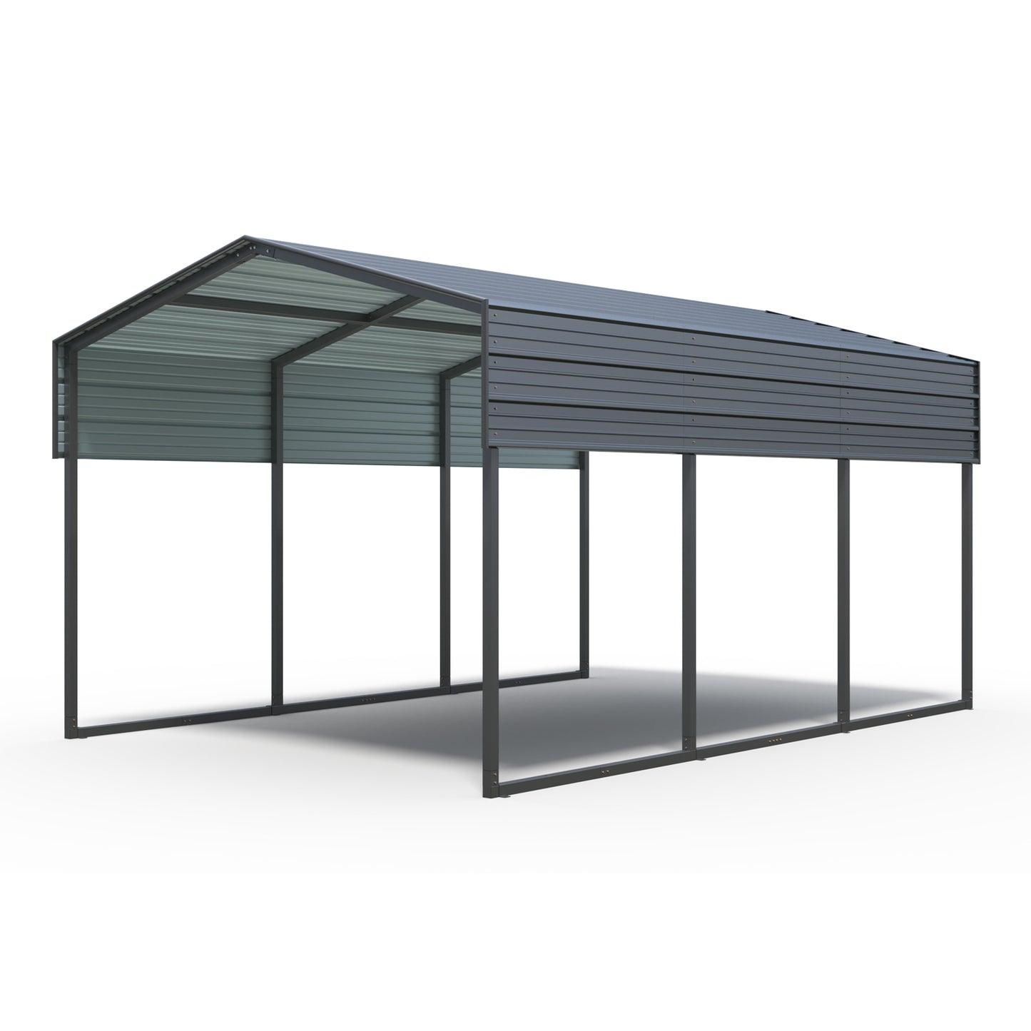 Outdoor Carport, 10 X 15 FT Carport, Heavy Duty Carport Canopy with Galvanized Steel Roof and Frame, Metal Carport Large Garage for Driveway Car, Truck