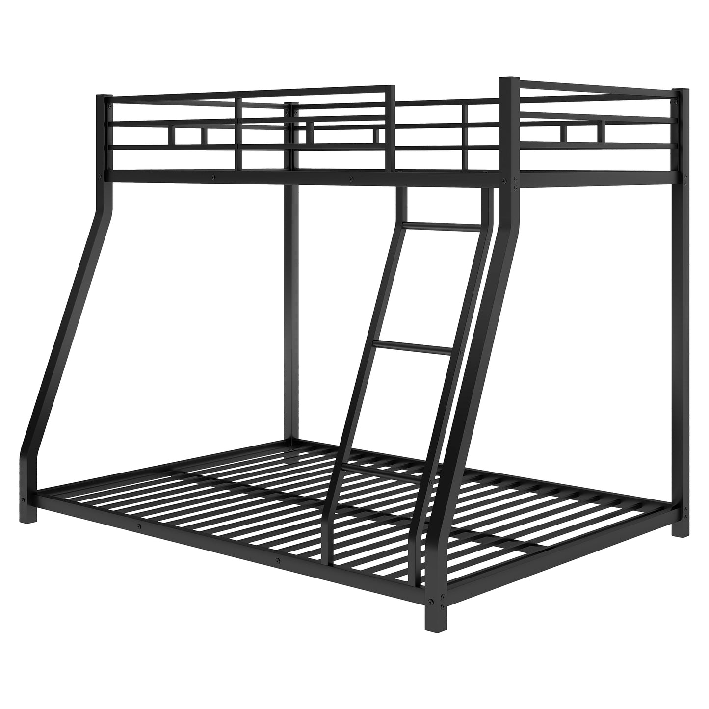 Metal Floor Bunk Bed, Twin over Full,Black(OLD SKU:MF193244AAB)