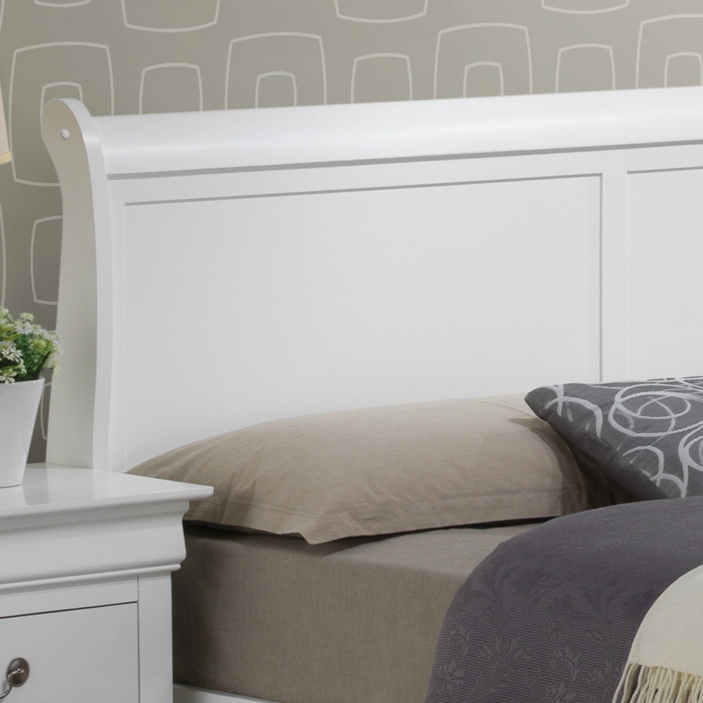 Elegant Full Bed With Storage In White