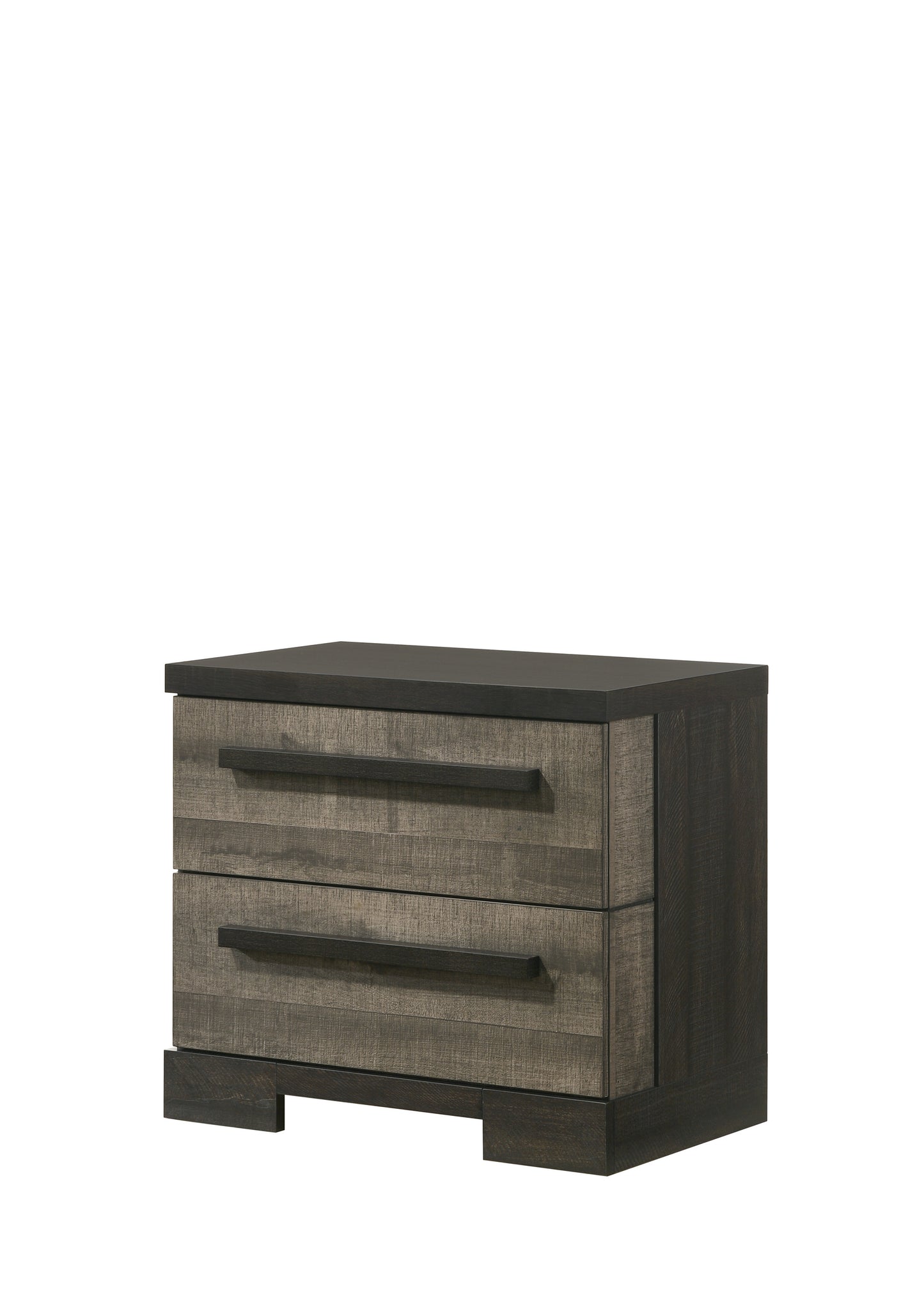 1pc Contemporary 2-Drawer Nightstand Brown Gray Finish Wooden Bedroom Furniture