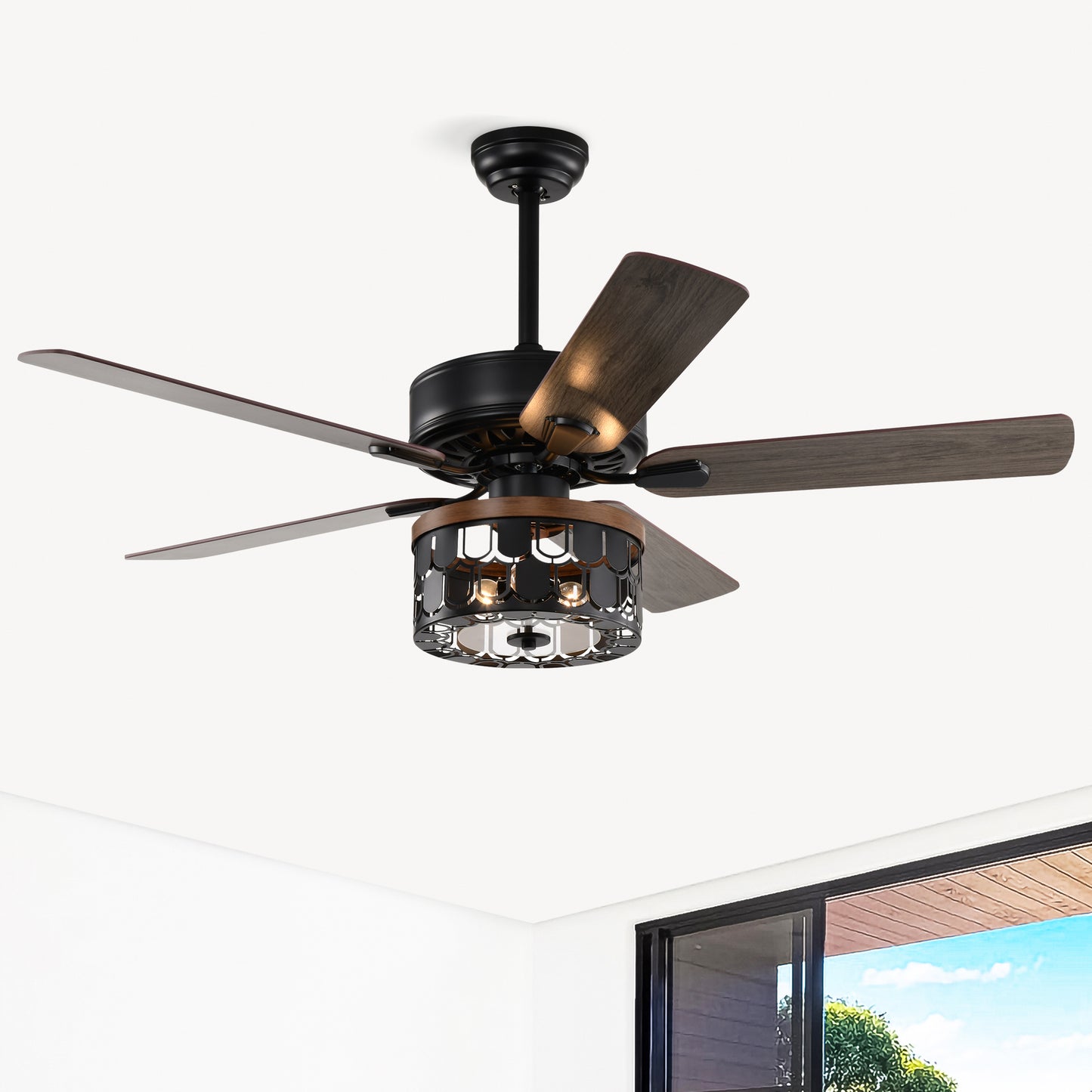 52'' Plywood blades ceiling fan with remote control for the living room ,bed room