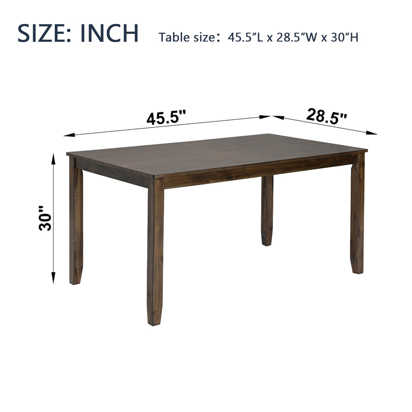 Wooden Dining Rectangular Table, Kitchen Table for Small Space, 4 Person Dining Table, Walnut
ONLY THE TABLE