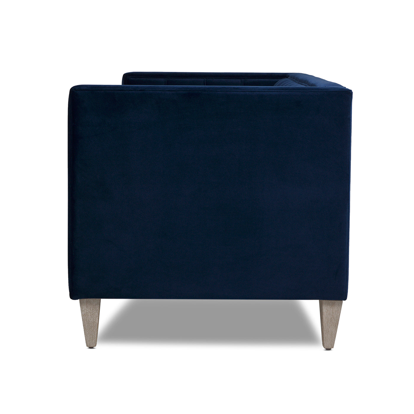 James 74" Modern Tuxedo Sofa, Navy Blue Velvet