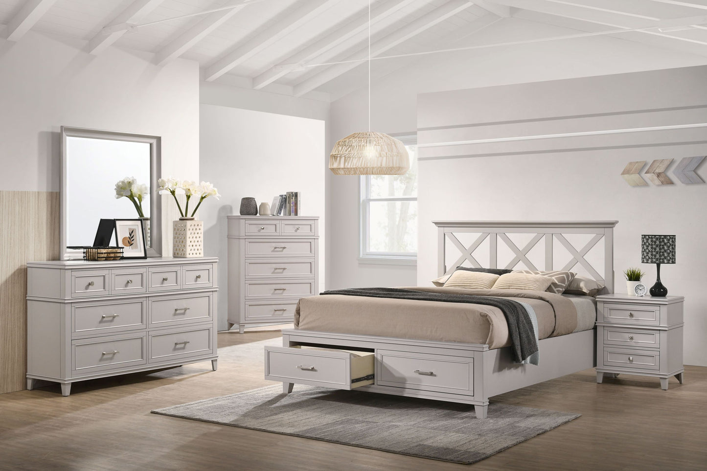 Gray 6 Drawer Dresser