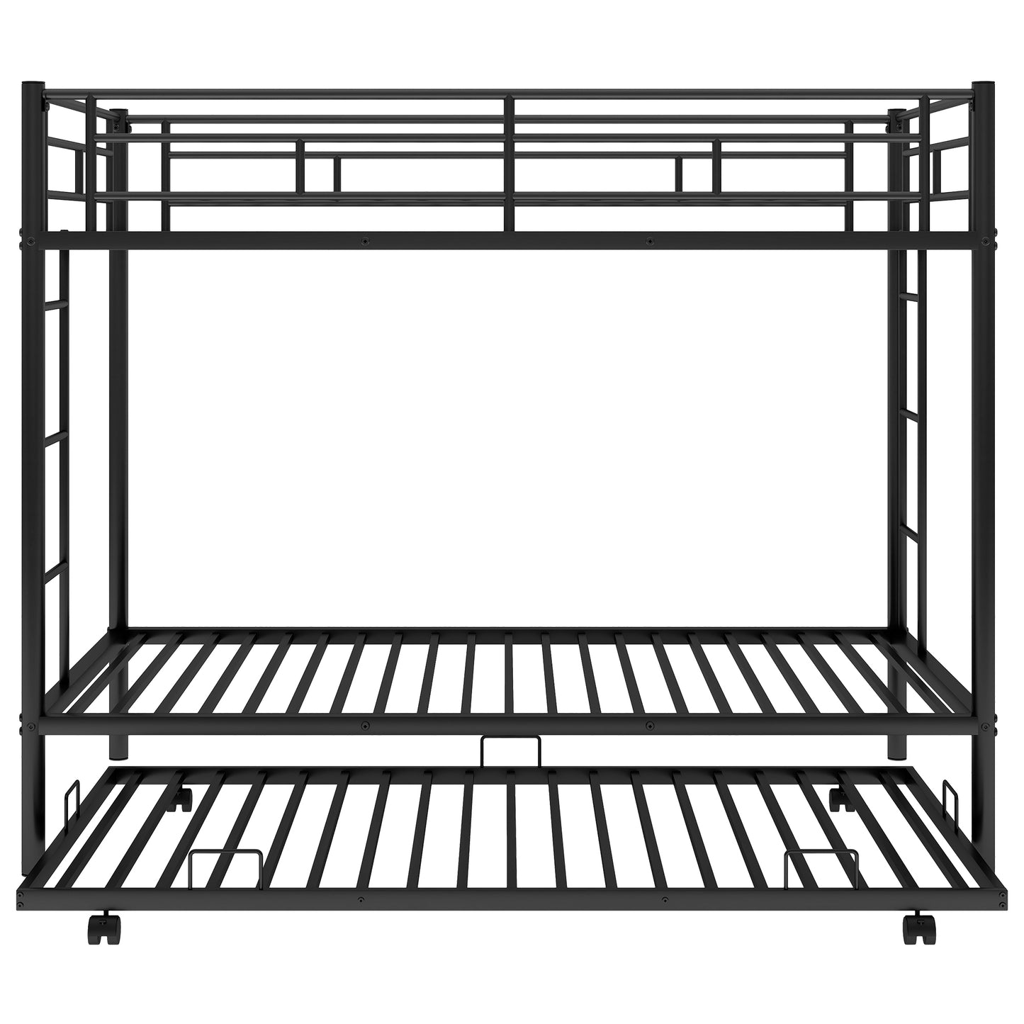 Twin over Twin Bunk Bed with Trundle, Black(OLD SKU:MF192387AAB)