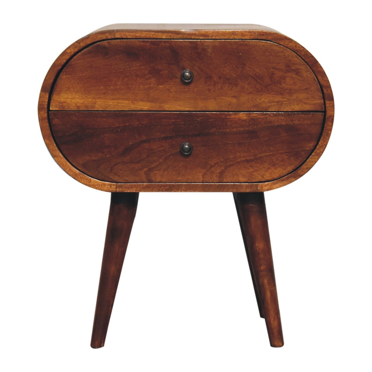 Solid Wood Large Chestnut Circular Bedside