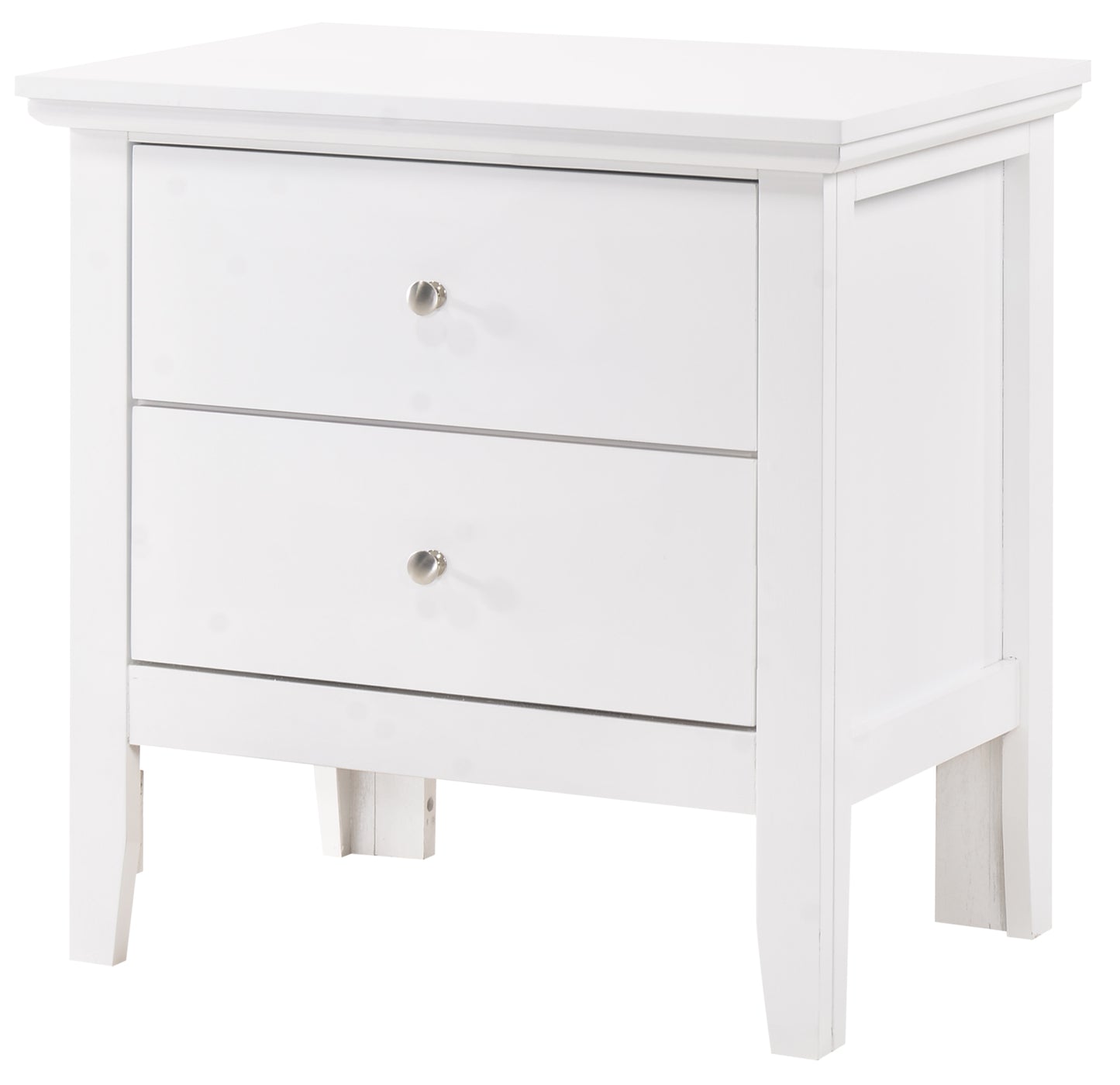 Elegant White Transitional Nightstand
