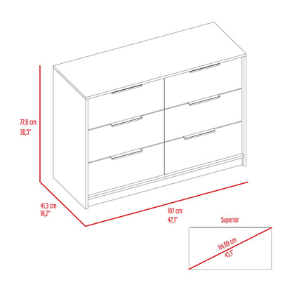 4 Drawer Double Dresser Maryland, Bedroom, Pine / White