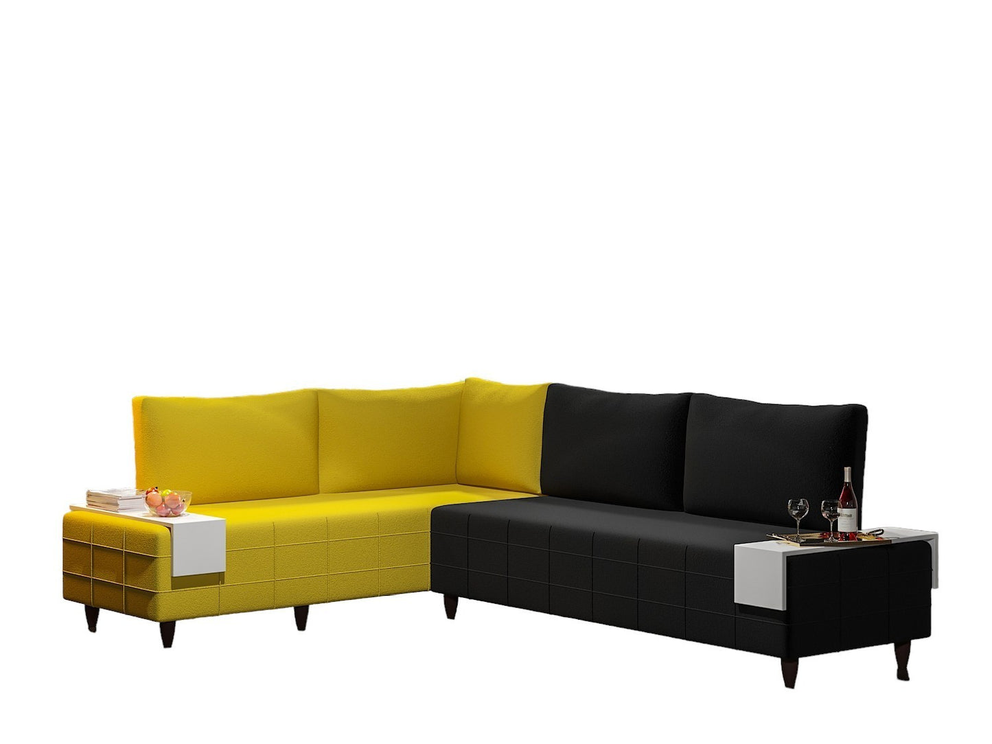 Inferno Sectional, Black-Yellow