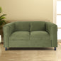 Green Suede Loveseat Sofa for Living Room, Modern Décor Love Seat Mini Small Couches for Small Spaces and Bedroom with Solid Wood Frame