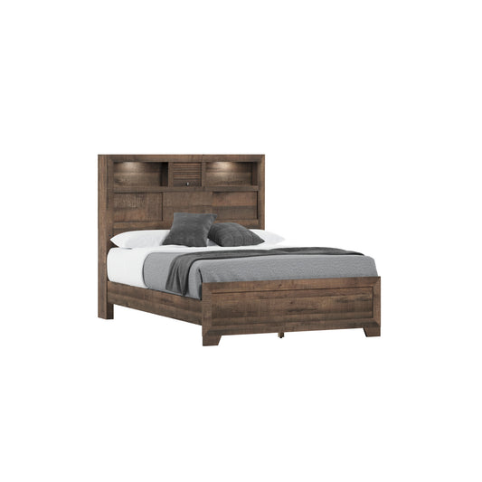 Plinz Brown Full Bookcase Bed