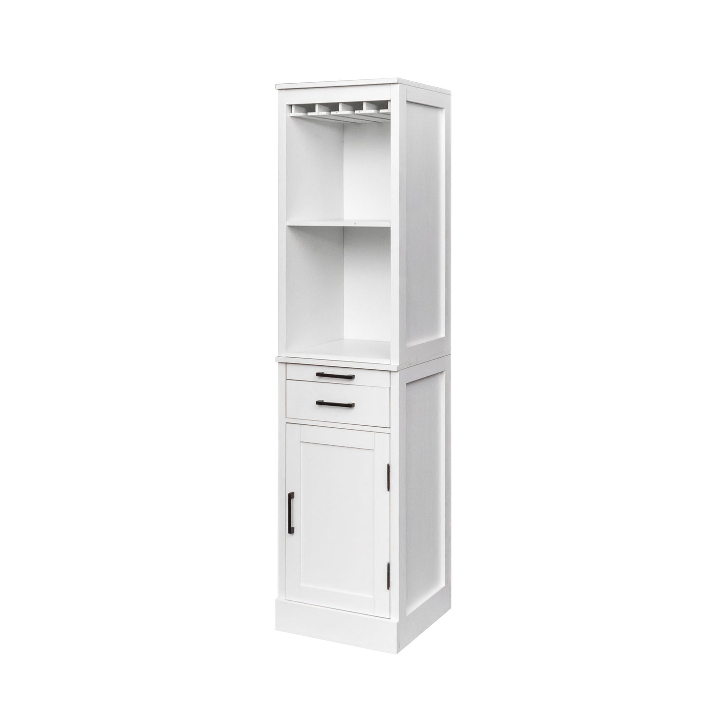 White color modular wine bar cabinet Buffet Cabinet with Hutch for Dining Room