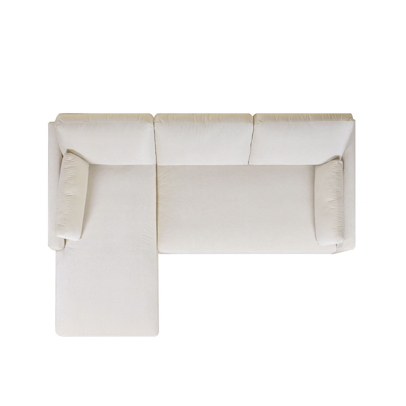 Knox 89" Modern Farmhouse Reversible Chaise Sectional Sofa, French Beige Performance Velvet