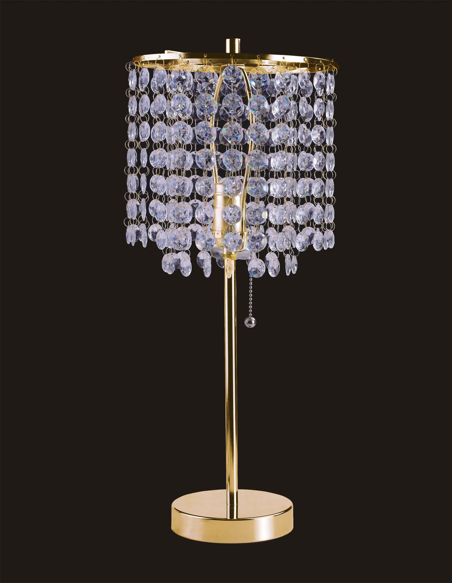 19"H GOLD CRYSTAL INSPIRED PULL TABLE LAMP (1PC/CTN) (0.43/4.22)