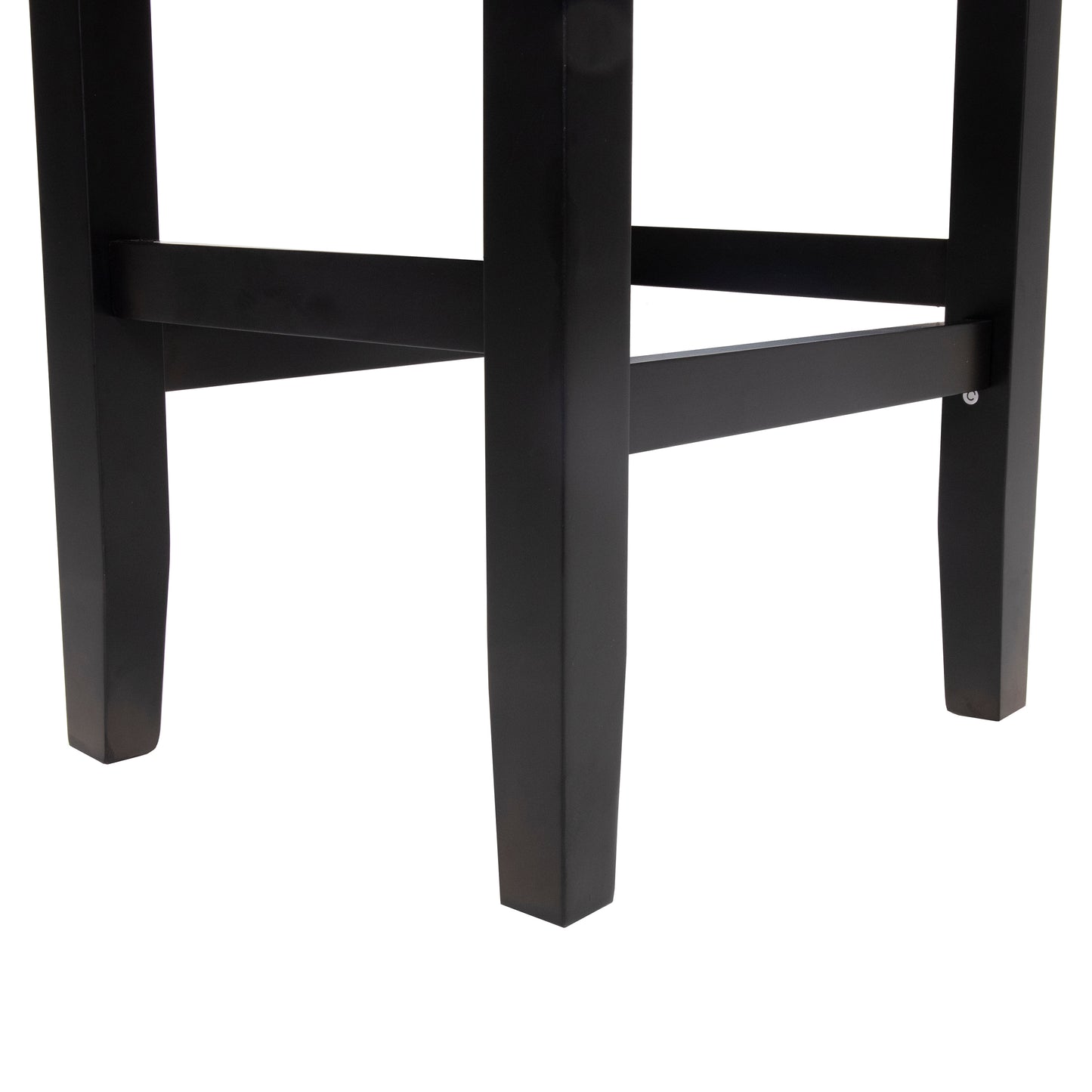 26" Backless Leather Counter Stools, 2-Pcs Set, Black