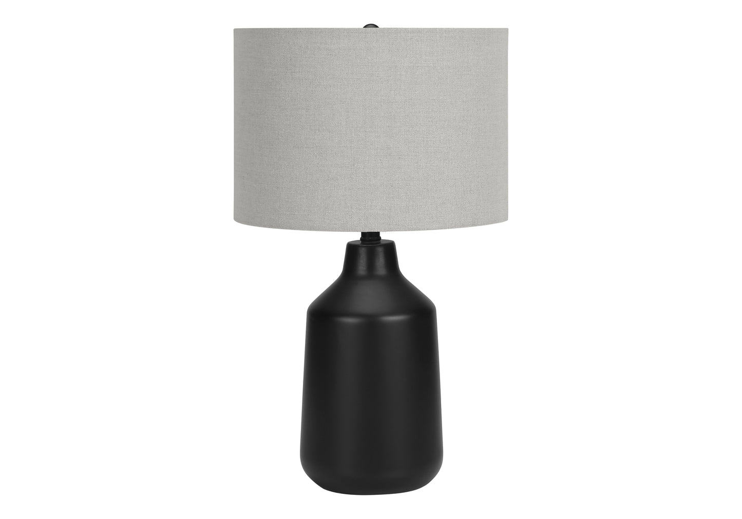 Lighting, 24"h, Table Lamp, Black Concrete, Grey Shade, Contemporary